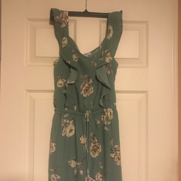 Green floral jumpsuit - Picture 3 of 4